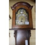 A George III style oak miniature wall timepiece height 47cm