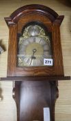 A George III style oak miniature wall timepiece height 47cm