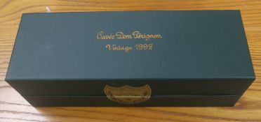 A bottle of Cuvee Dom Perignon 1992, boxed
