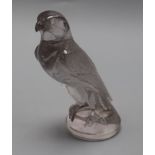 A Lalique amethyst tinted glass faucon mascot, no.1124, height 15cm