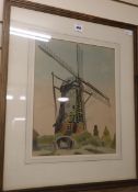 Ernest Michael Dinkel RWS (1894-1983), 'Windmill, Schimert, Limburgh, Holland', signed and dated