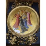 Florentine School, oil and gold leaf on wooden panel, Seraphim and Cherubim, tondo, 32cm
