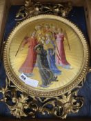Florentine School, oil and gold leaf on wooden panel, Seraphim and Cherubim, tondo, 32cm
