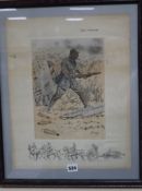 Charles Johnson Payne 'Snaffles', print, 'Bon Voyage', blind stamp, 44 x 35cm