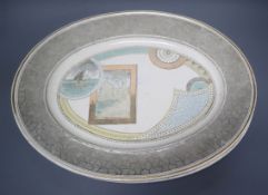 Two J Defries and Sons 'Excelsior' pattern meat platters (transfer printed in a known Old Hall