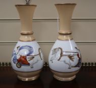 A pair of Paris porcelain Greek revival vases height 26cm