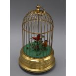 A musical automaton of twin singing birds in a cage, no sound