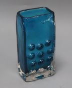 A Whitefriars kingfisher blue phone vase height 16.5cm