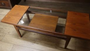 A G Plan 'Fresco' longjohn teak coffee table W.137cm