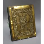 A Secessionist style brass blotter pad