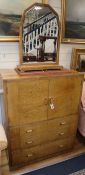 A Heals two door, three drawer cabinet and a Heals mirror Cabinet W.92cm