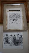 Reginald Cleaver (1870-1954), two pen and ink drawings, 'A Social Agony' and 'Mr Punch', signed,