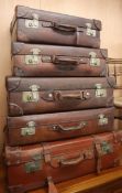 Five vintage leather suitcases, four by Forsyth, Edinburgh and Glasgow, circa 1930 Largest 78cm