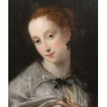 18th century Continental School,oil on panelhead and shoulder portrait of Cornelie Parker40 x 35cm