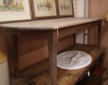 A 19th century French cherry kitchen table L.205cm