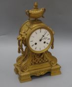 A Louis XV style ormolu eight day mantel clock height 34cm