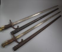 Two 19th century French bayonets