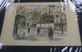 Maurice Utrillo (1883-1955) aquatint, Street scene, signed in the plate, 87/200, 30 x 37cm,