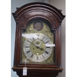 Thomas Waller, Preston. A late 18th century oak and mahogany crossbanded eight day longcase clock,