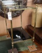 A Maison Jansen-style brass two-tier table W.43cm