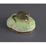 A Samuel Alcock porcelain figure of a mouse, c.1835-50, impressed '10', L. 5.5cmProvenance - The
