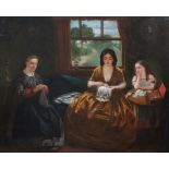 James Oliver (19th C.)oil on canvasThe Wedding Bonnetsigned and dated 187749 x 59cm