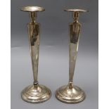 A pair of American sterling candlesticks, 28.2cm.