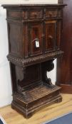 A late 16th / early 17th century Italian walnut side cabinet H.132cm