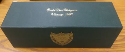 A bottle of Cuvee Dom Perignon 1992, boxed