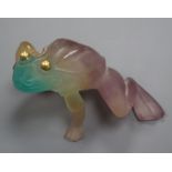 A Daum pate de verre frog width 10.5cm