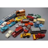 A collection of Matchbox cars including an orange '89 Mustang and other Dinky etc.