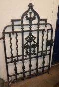A Victorian cast iron garden gate W.90cm, H.135cm