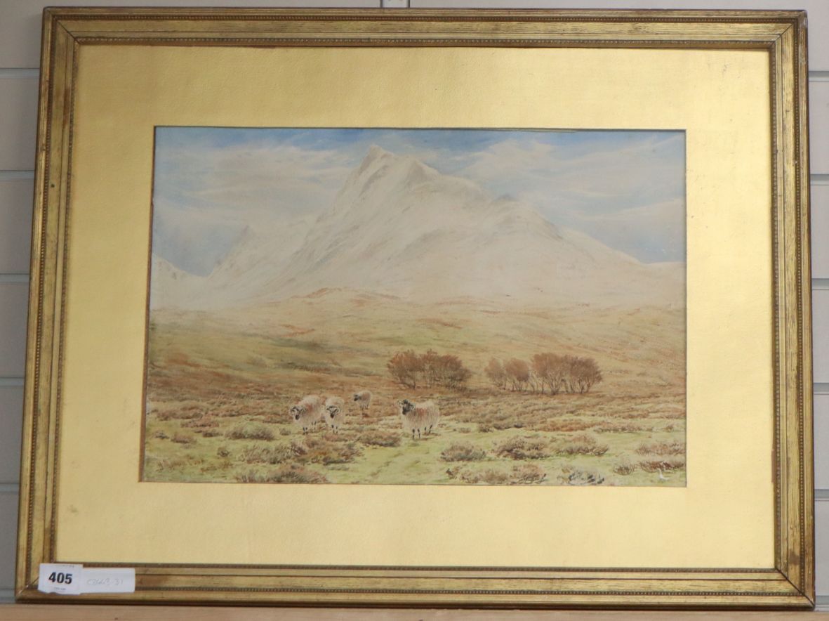 Herbert Moxon Cook (1844-1920), watercolour, Ben Nevis, from near Arrivain, Argyllshire, signed