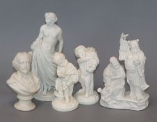 A quantity of ceramics including two Royal Doulton figures 'Winning Putt' and 'The Ace', two