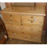 A small Victorian pine chest of drawers W.88cm