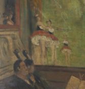 Médard Maertens (1875-1946) oil on card, Cello players at the ballet, signed, 40 x 35cm, unframed