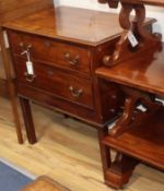 An 18th century banded mahogany two-drawer chest W.70cm (altered)