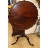 A mahogany tilt top piecrust tea table Diameter 70cm