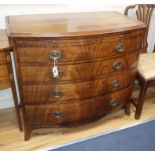 A Regency mahogany bowfront chest with brushing slide W.100cm