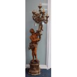 An Italian Blackamoor seven light floor lamp H.200cm