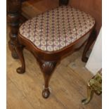 A George I style walnut dressing stool