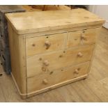 A small Victorian pine chest of drawers W.96cm