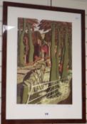Simon Palmer (b. 1956), screenprint, 'The Small Farmer and The Large Farm Worker', signed in pencil,