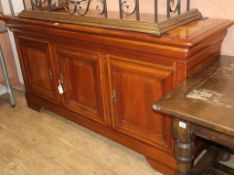 A reproduction French provincial style cherry sideboard W.196cm
