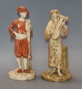 A pair of Royal Worcester blush figures