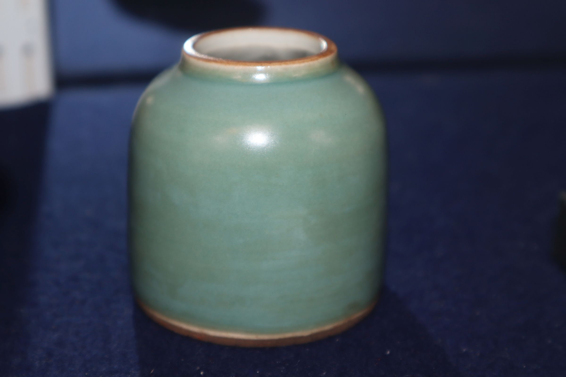 A Chinese blue and white tea bowl and a Chinese green glazed ink pot tallest 6cm - Image 14 of 17