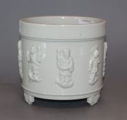 A Dehua blanc de chine 'immortals' censer, 20th century height 15cm