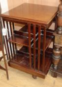 An Edwardian mahogany revolving bookcase W.50cm