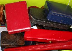 A group of assorted empty jewellery boxes including Chaumet, Paris.