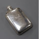 A George V silver hip flask by Goldsmiths & Silversmiths Co Ltd, London, 1913, with engraved
